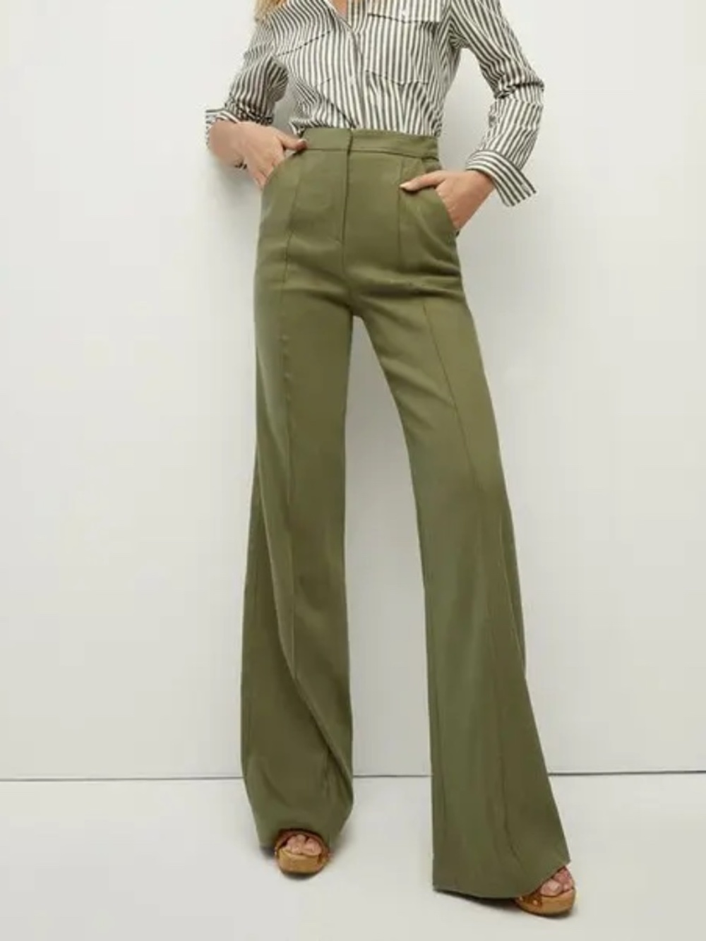 Veronica Beard - Noda Bright Army Linen Pant - size 00 - NWT - Picture 1 of 5